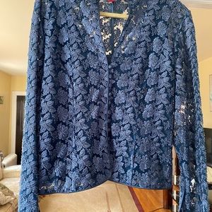 J.C collection special occasion sequins blue blouse size 16
